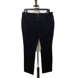 Talbots Black Corduroy Pants 5 Pocket Jeans Straight Leg NEW 12 P